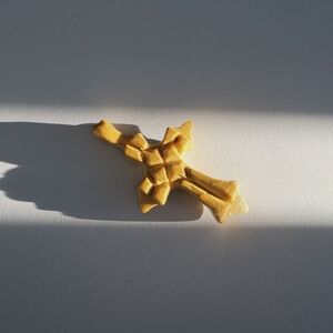 Handcrafted Wood Cross Pendant Honey Color